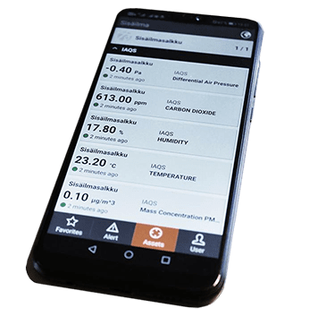 Dispositivo mobile FeelPlace Data Service